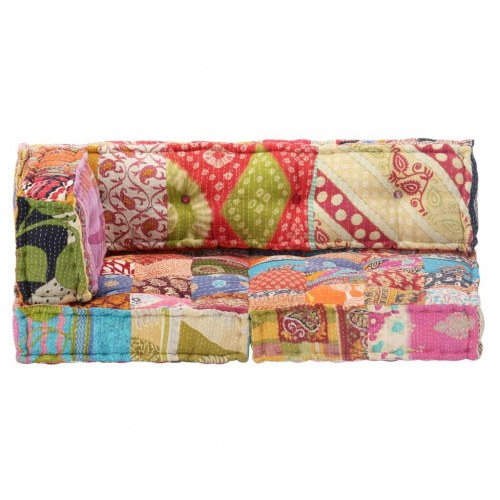 Puf med patchwork stof