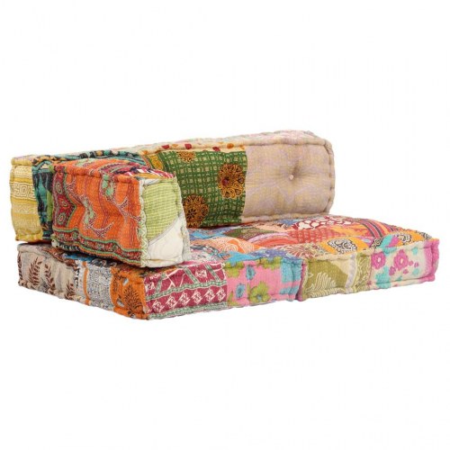 Puf med patchwork stof