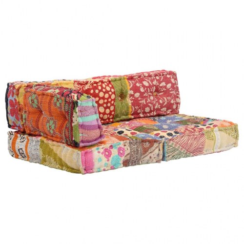 Puf med patchwork stof