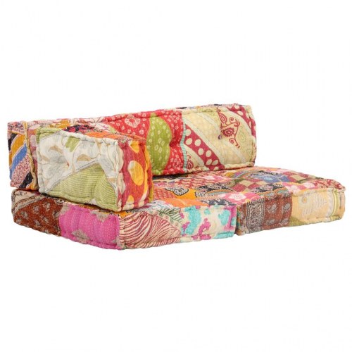 Puf med patchwork stof
