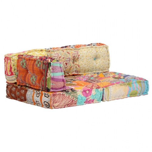 Puf med patchwork stof