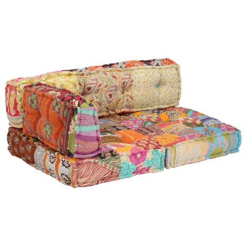 Puf med patchwork stof