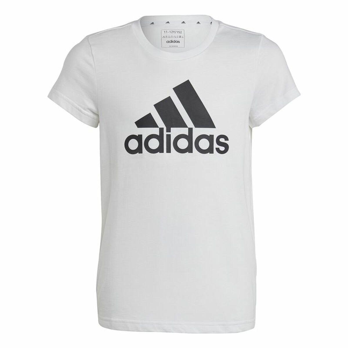 Adidas Essentials kortærmet T-shirt til piger - Hvid, 9-10 år
