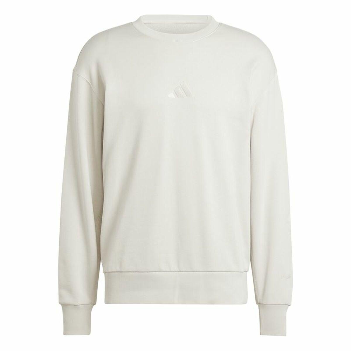 Adidas All Szn French Terry Crew sweatshirt til mænd - Beige, str. L