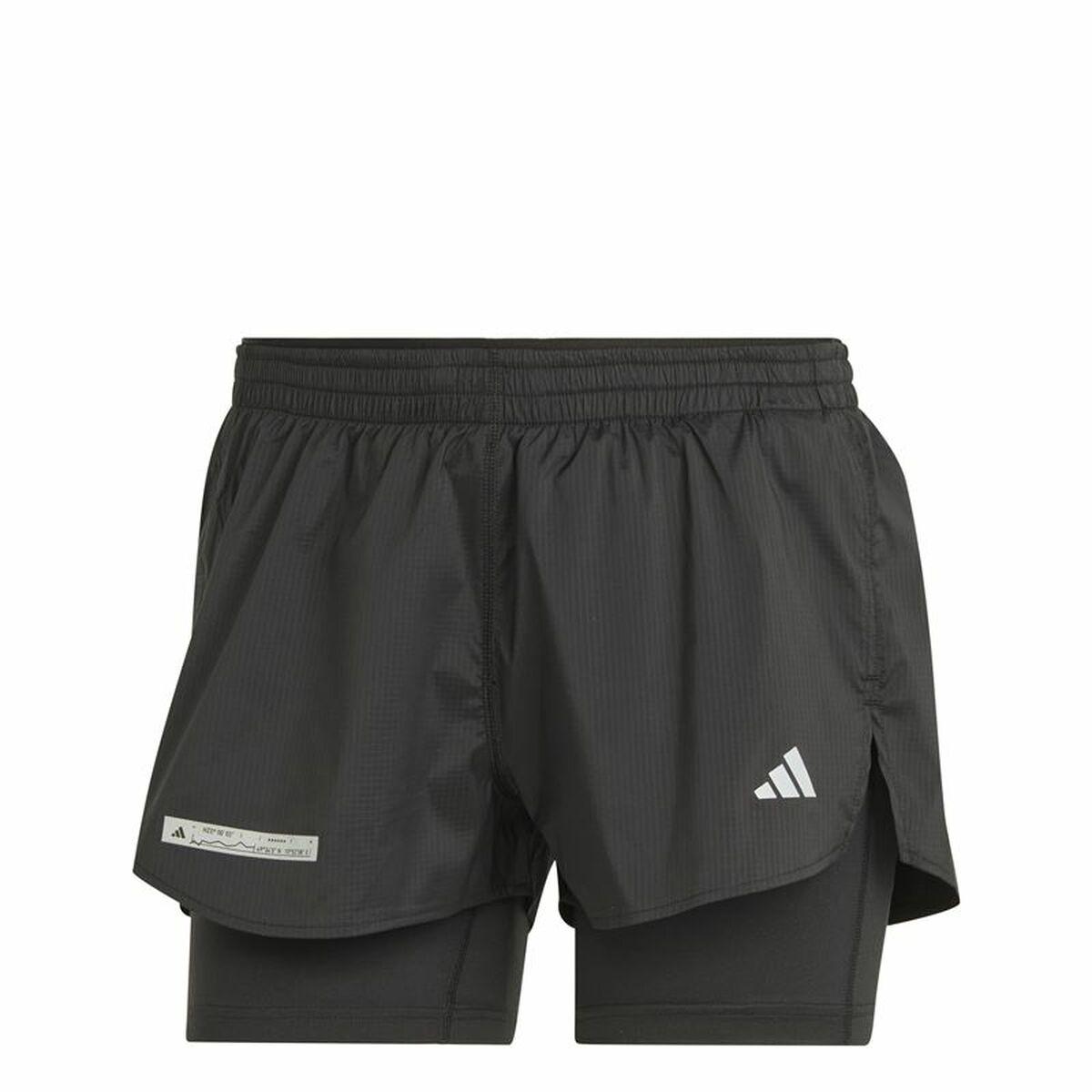 Adidas Ulti 2‑in‑1 løbeshorts dame - sort (L)