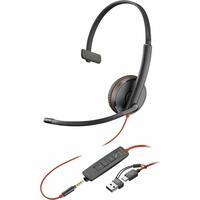 Hovedtelefoner med mikrofon Poly 8X227A6 Sort