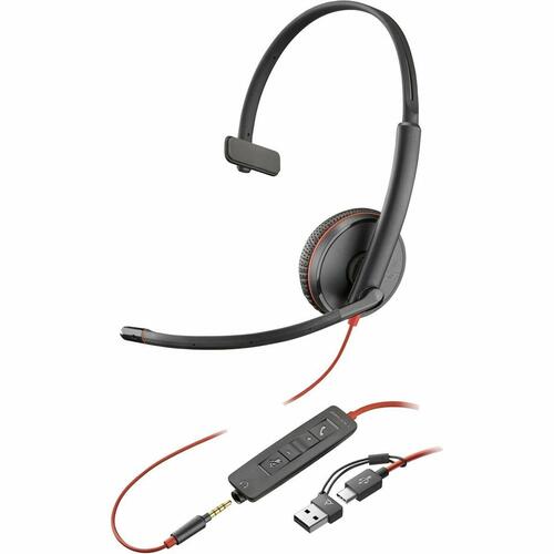 Hovedtelefoner med mikrofon Poly 8X227A6 Sort