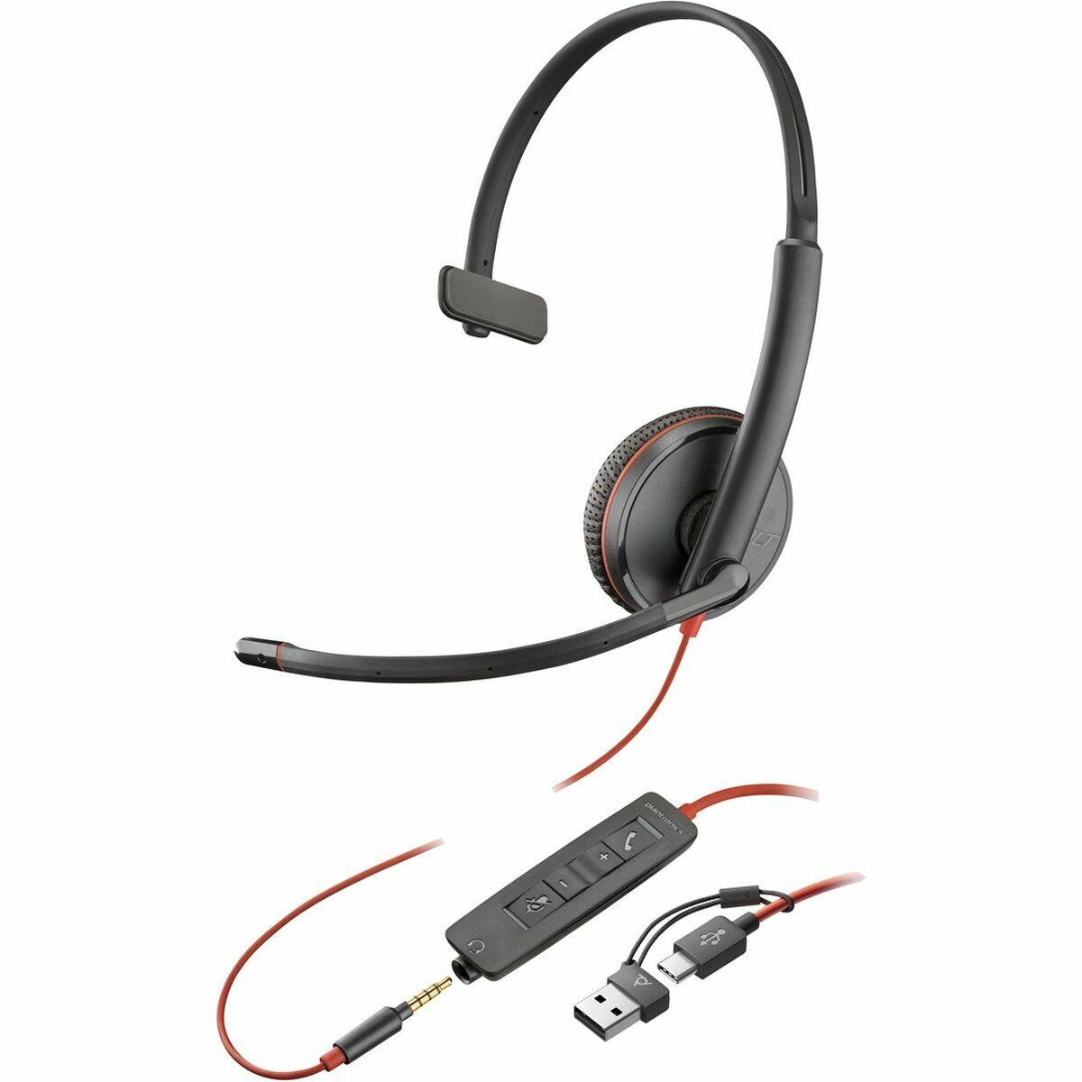 Hovedtelefoner med mikrofon Poly 8X227A6 Sort