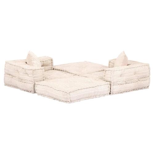 2-personers modulær puf stof beige