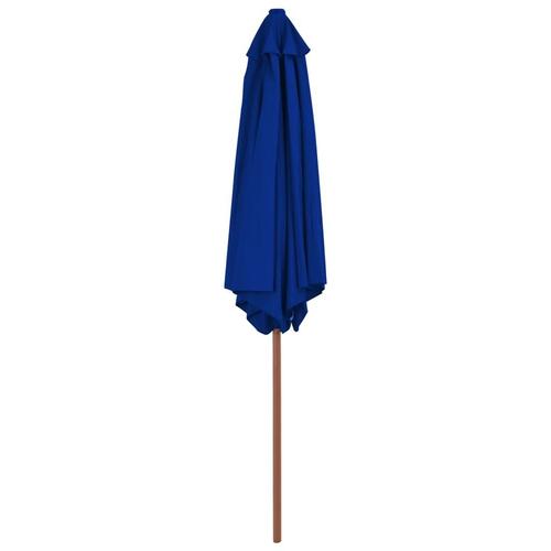 Parasol med træstang 270 cm blå