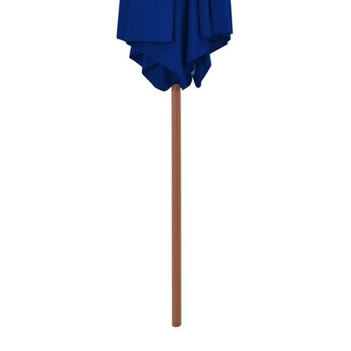 Parasol med træstang 270 cm blå