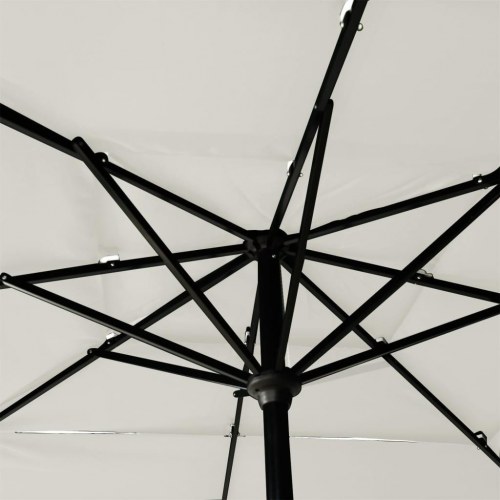 Parasol 2,5 × 2,5 m med aluminiumsstang - 3 niveauer, sandfarvet