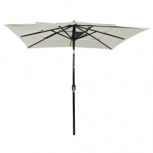 Parasol 2,5 × 2,5 m med aluminiumsstang - 3 niveauer, sandfarvet