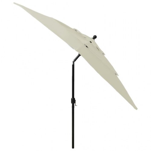 Parasol 2,5 × 2,5 m med aluminiumsstang - 3 niveauer, sandfarvet