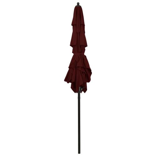 Parasol med aluminiumsstang i 3 niveauer 2x2 m bordeaux