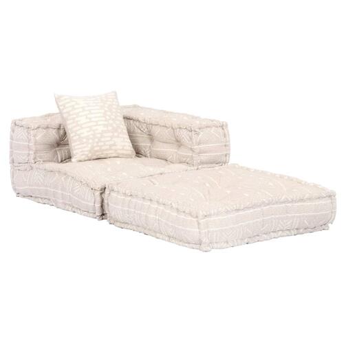 3-personers modulær puf stof beige
