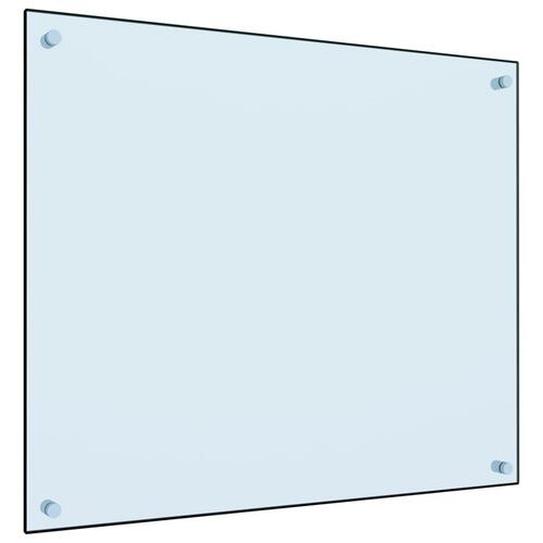 Stænkplade 70x60 cm hærdet glas hvid