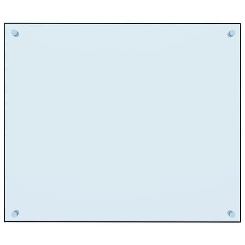 Stænkplade 70x60 cm hærdet glas hvid