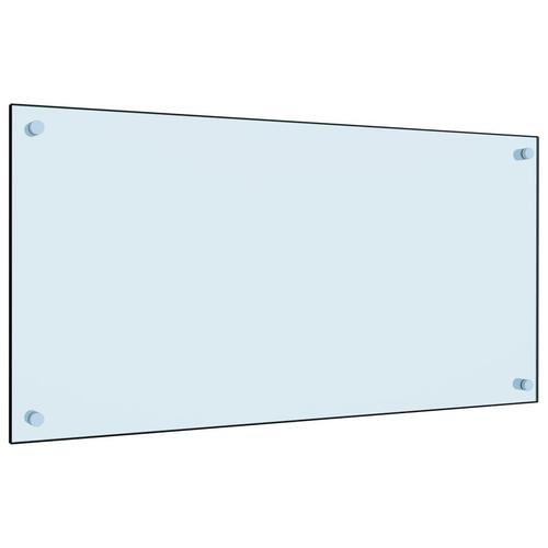 Stænkplade 80x40 cm hærdet glas hvid