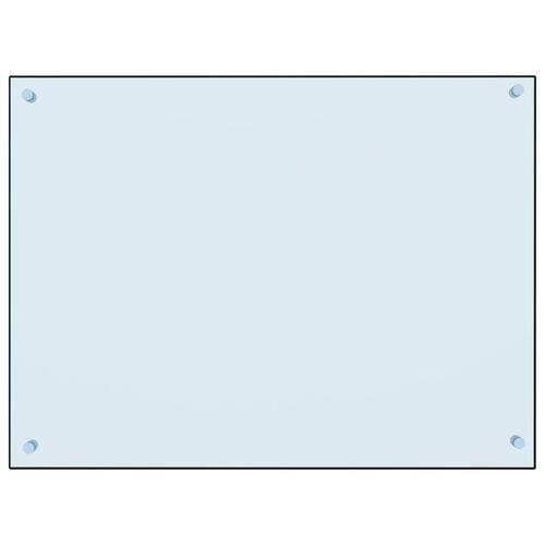Stænkplade 80x60 cm hærdet glas hvid