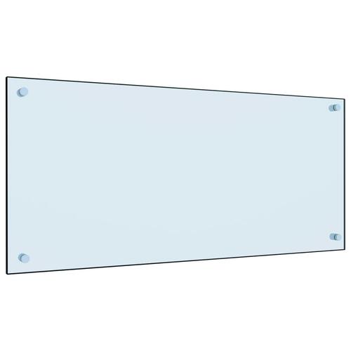 Stænkplade 90x40 cm hærdet glas hvid