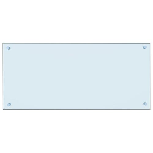 Stænkplade 90x40 cm hærdet glas hvid