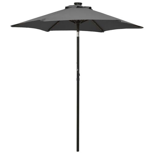 Parasol med LED-lys 200x211 cm aluminium antracitgrå