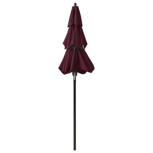 Parasol med aluminiumsstang i 3 niveauer 2 m bordeaux