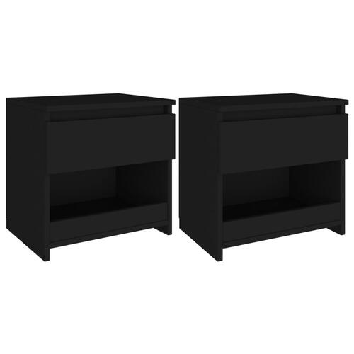 Sengeborde 2 stk. 40x30x39 cm spånplade sort