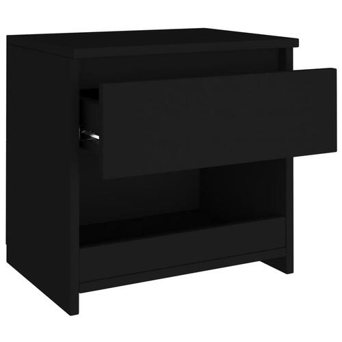 Sengeborde 2 stk. 40x30x39 cm spånplade sort