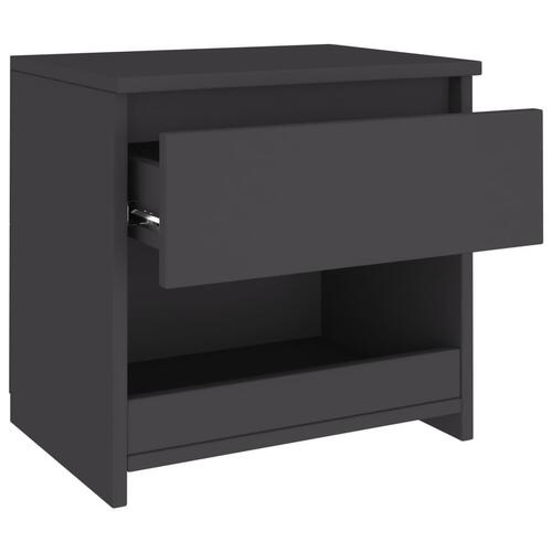 Sengeborde 2 stk. 40x30x39 cm spånplade grå