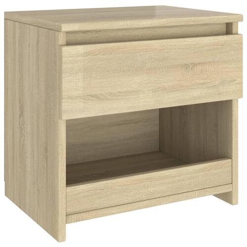 Sengeborde 2 stk. 40x30x39 cm konstrueret træ sonoma-eg