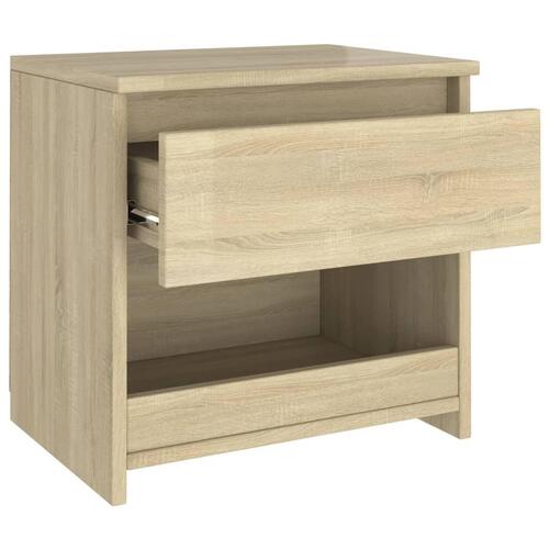 Sengeborde 2 stk. 40x30x39 cm konstrueret træ sonoma-eg