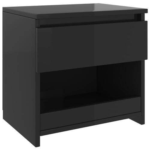 Sengeborde 2 stk. 40x30x39 cm spånplade sort højglans