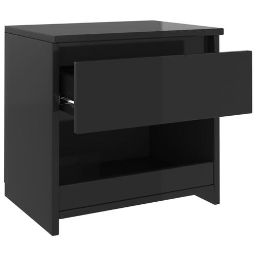 Sengeborde 2 stk. 40x30x39 cm spånplade sort højglans
