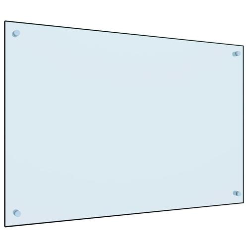 Stænkplade 90x60 cm hærdet glas hvid