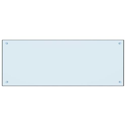 Stænkplade 100x40 cm hærdet glas hvid