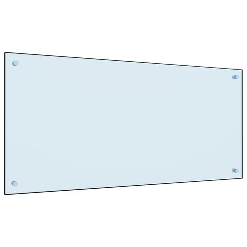 Stænkplade 100x50 cm hærdet glas hvid