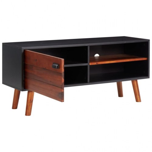 Tv-skab 110x35x50 cm massivt akacietræ og MDF