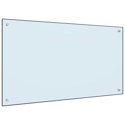 Stænkplade 100x60 cm hærdet glas hvid