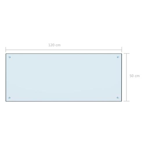 Stænkplade til køkkenet 120 x 50 cm hærdet glas hvid