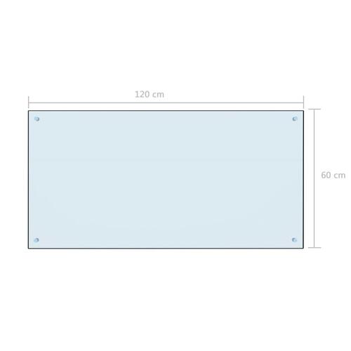 Stænkplade til køkkenet 120 x 60 hærdet glas hvid