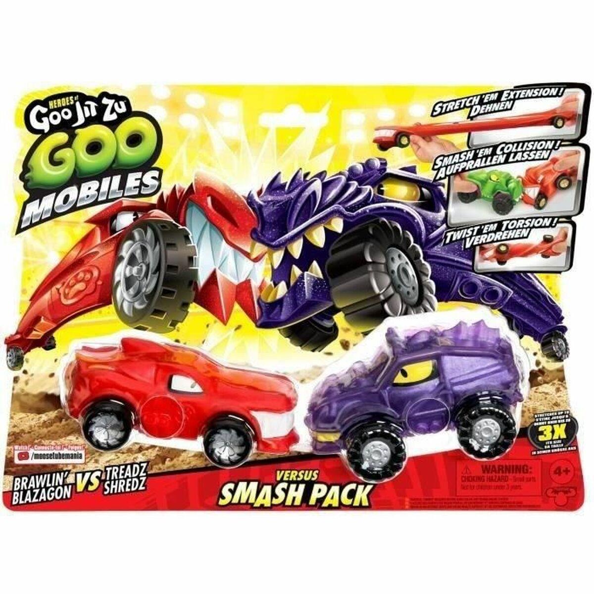 Moose Toys Goo Mobiles - Blazagon vs Treadz Shredz bilsæt, rød