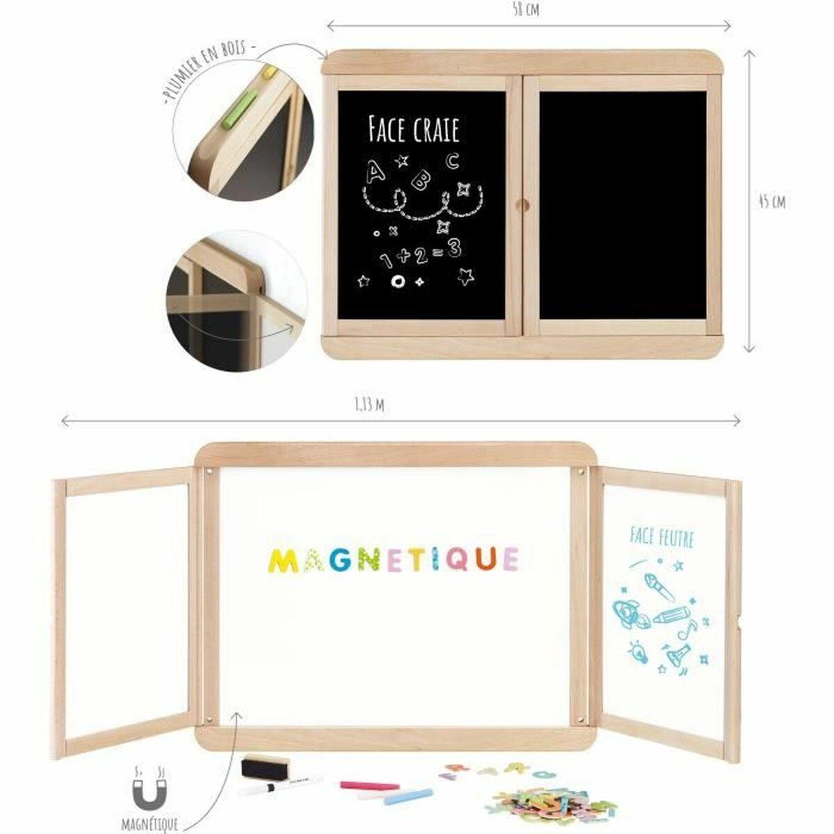 Jeujura dobbeltsidet magnetisk vægtavle i træ
