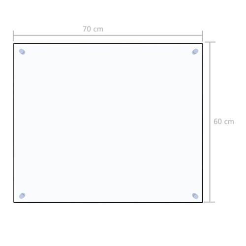 Stænkplade 70x60 cm hærdet glas gennemsigtig