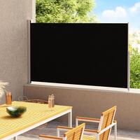 Sammenrullelig sidemarkise til terrassen 200x300 cm sort
