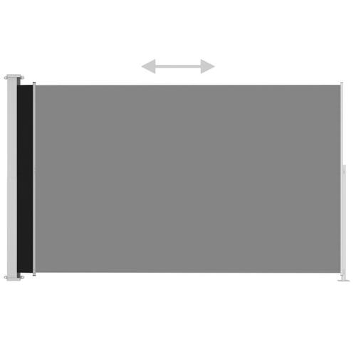 Sammenrullelig sidemarkise til terrassen 200x300 cm sort