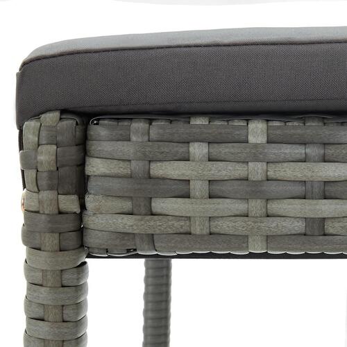 Barstole til haven med hynder 2 stk. polyrattan grå