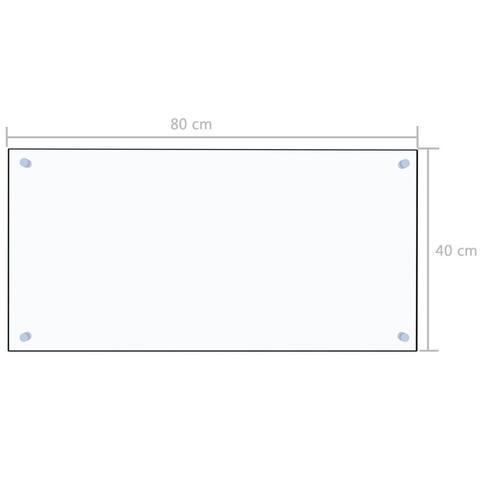 Stænkplade 80x40 cm hærdet glas gennemsigtig