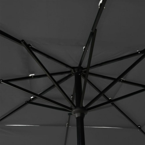 Parasol 2,5x2,5 m aluminiumsstang 3 niveauer antracitgrå